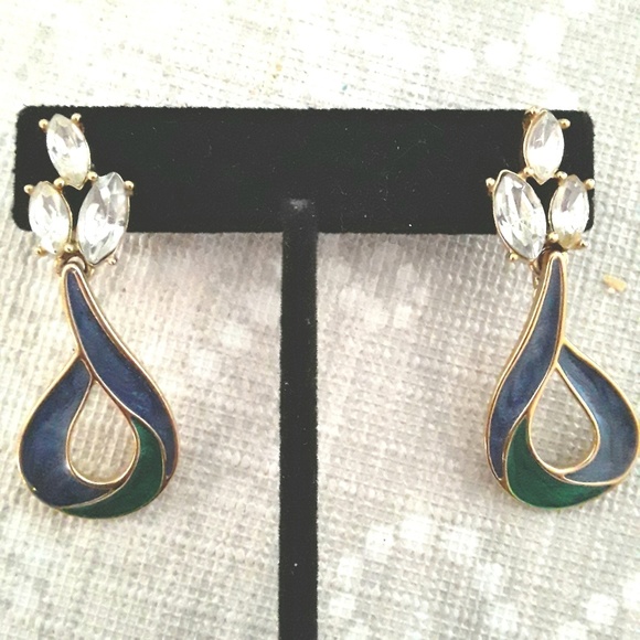 Trifari Jewelry - Trifari Earrings Enamel an Rhinestones